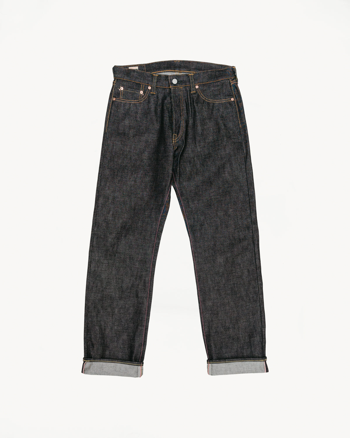 0906-SP - 15.7oz - Zimbabwe Selvedge Custom Black Battle Stripes - Wide Straight