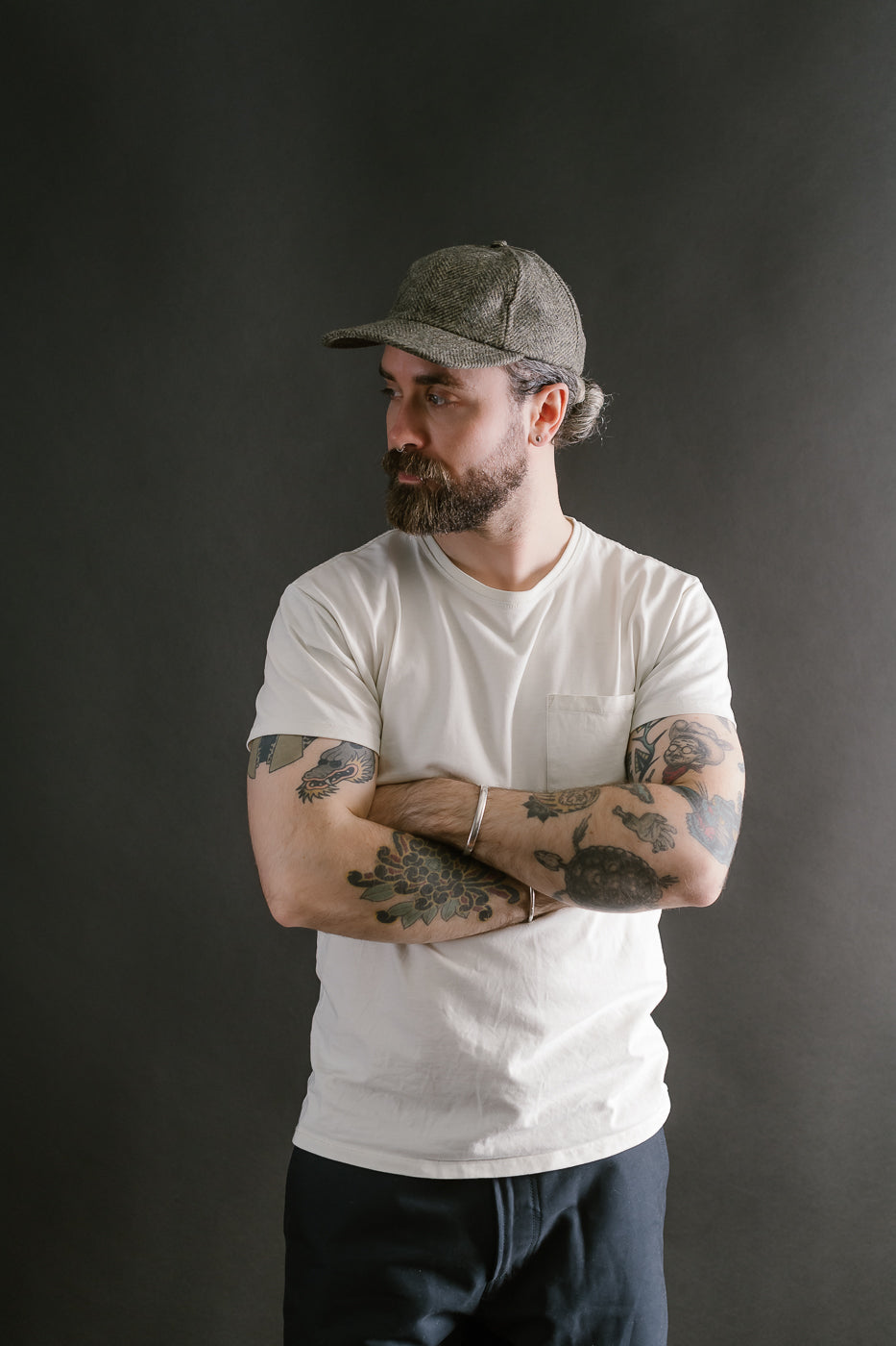 Herringbone Wool Baseball Hat - Warm Charcoal 7 Herringbone Wool Baseball Hat - Warm Charcoal